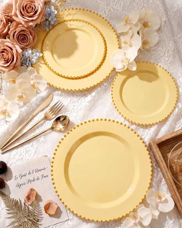 Yellow Gold Elegant Dinnerware Set — view 11