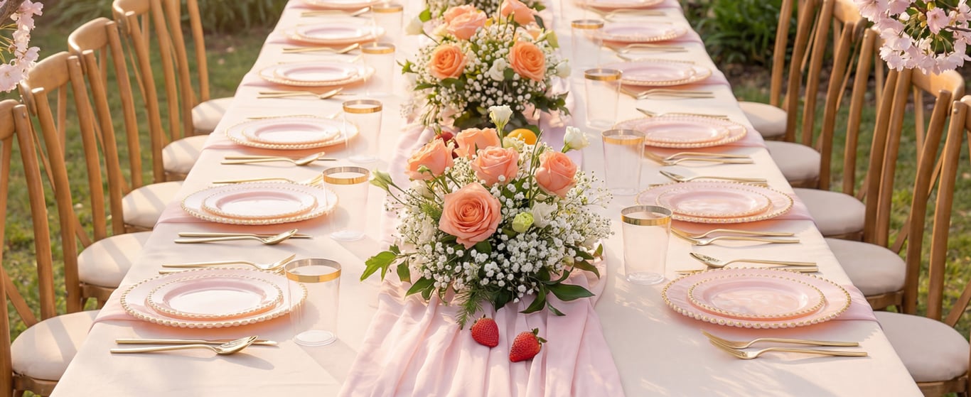 Pink Gold Elegant Dinnerware Set — view 6