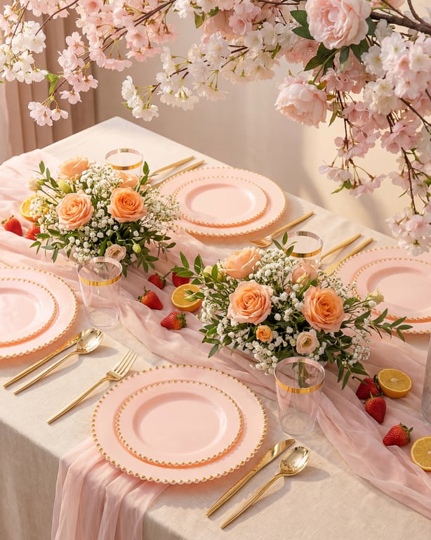 Pink Gold Elegant Dinnerware Set — view 7
