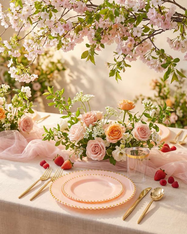 Pink Gold Elegant Dinnerware Set — view 10