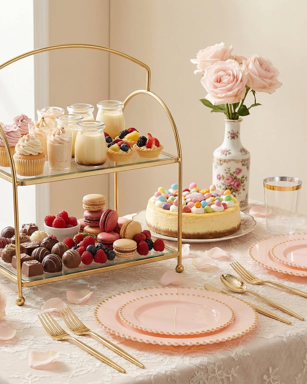Pink Gold Elegant Dinnerware Set — view 11