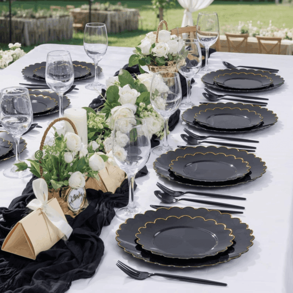 Black Classic Plastic Silverware Set — view 7