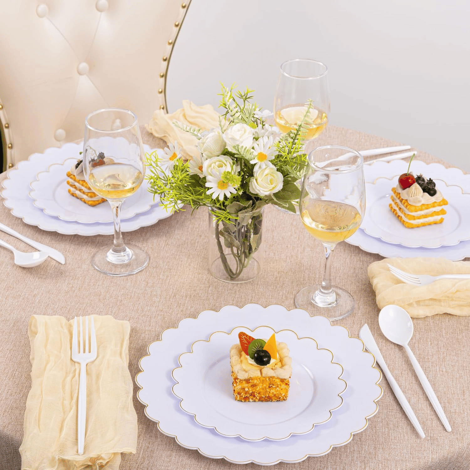White Classic Plastic Silverware Set — view 8