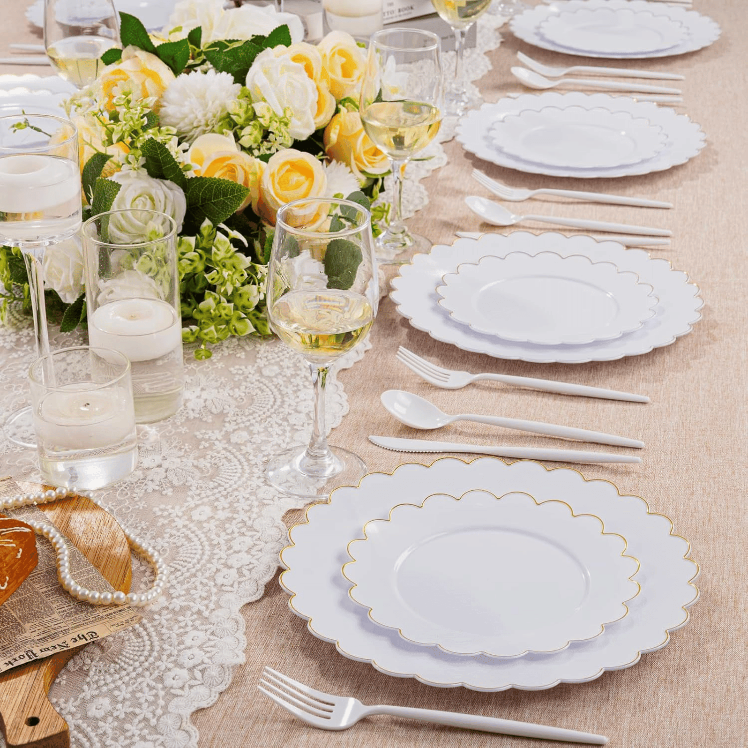 White Classic Plastic Silverware Set — view 9