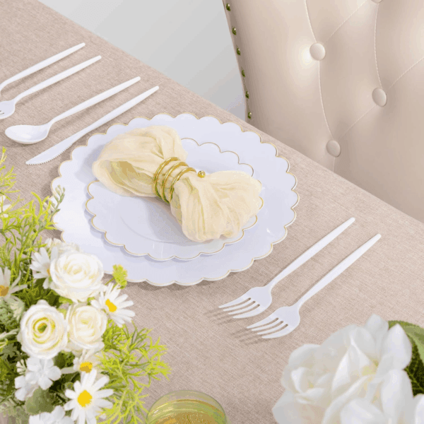 White Classic Plastic Silverware Set — view 10