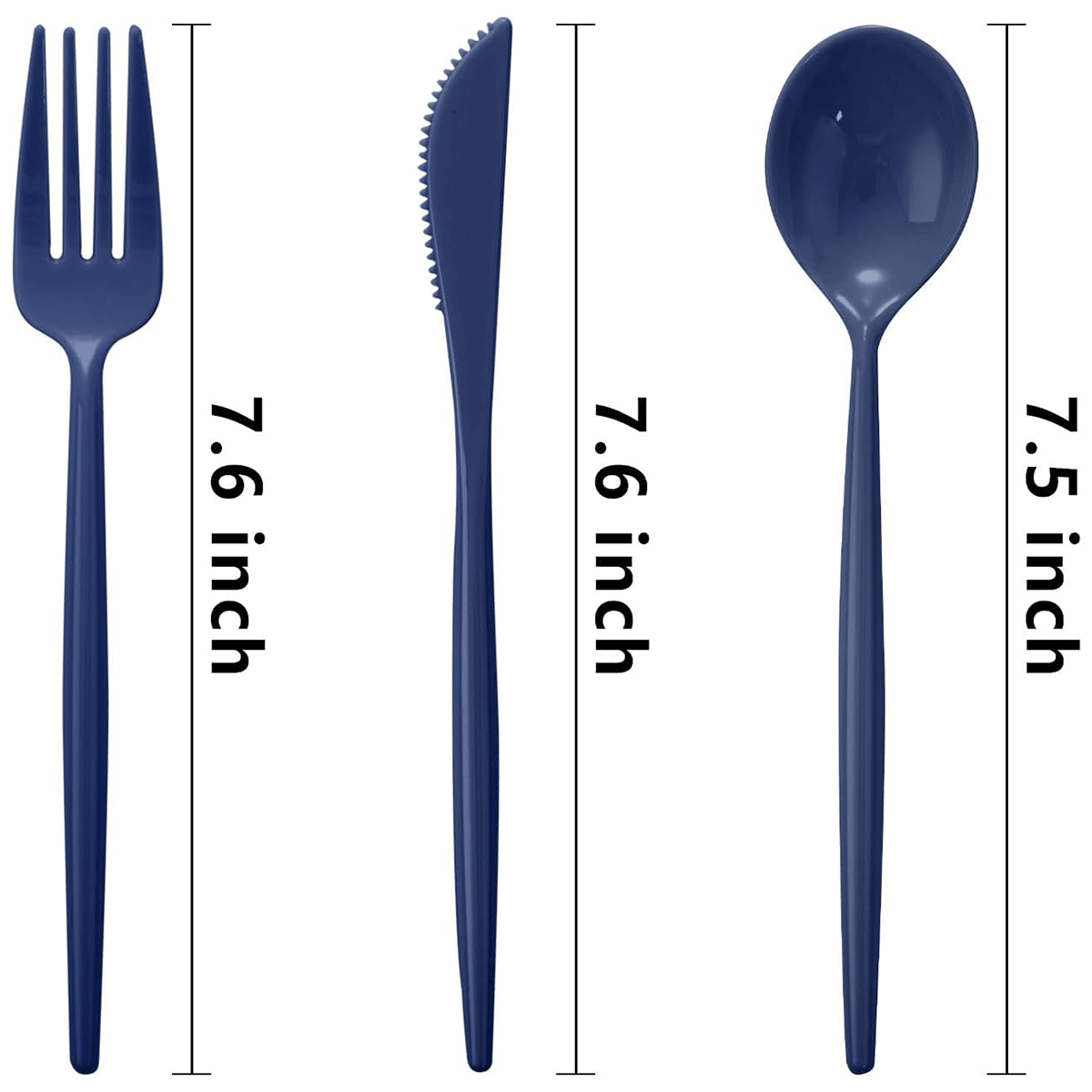 Blue Classic Plastic Silverware Set (180 Pieces) — view 2