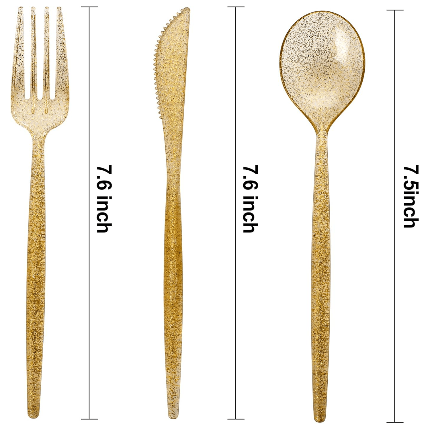 Gold Classic Plastic Silverware Set (180 Pieces) — view 3