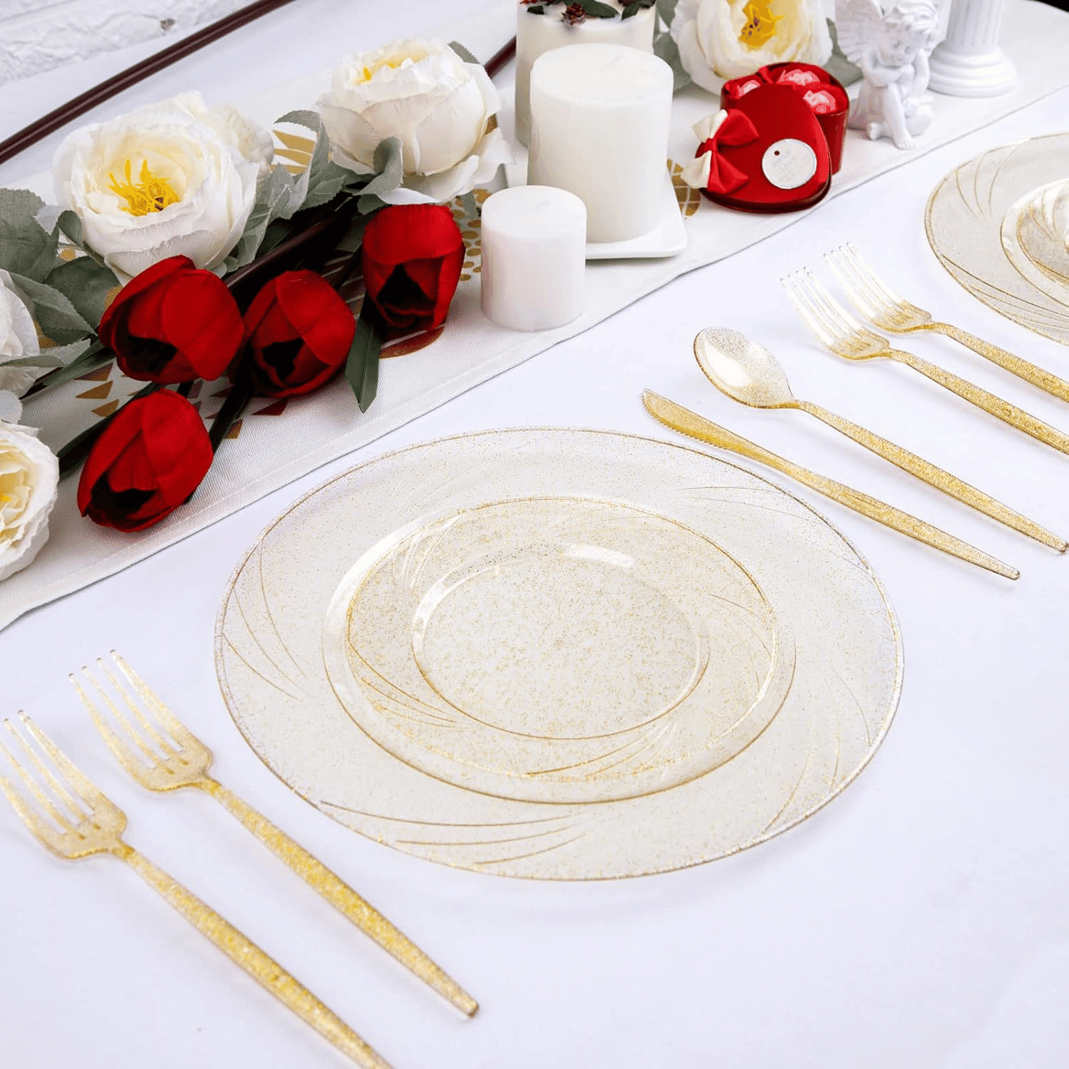 Gold Classic Plastic Silverware Set (180 Pieces) — view 4
