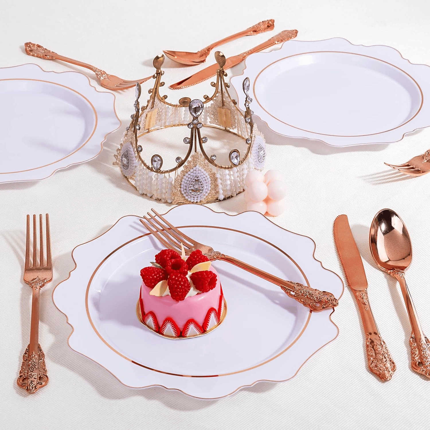 Rose Gold Plastic Flatware Set (120 Pieces) — view 10