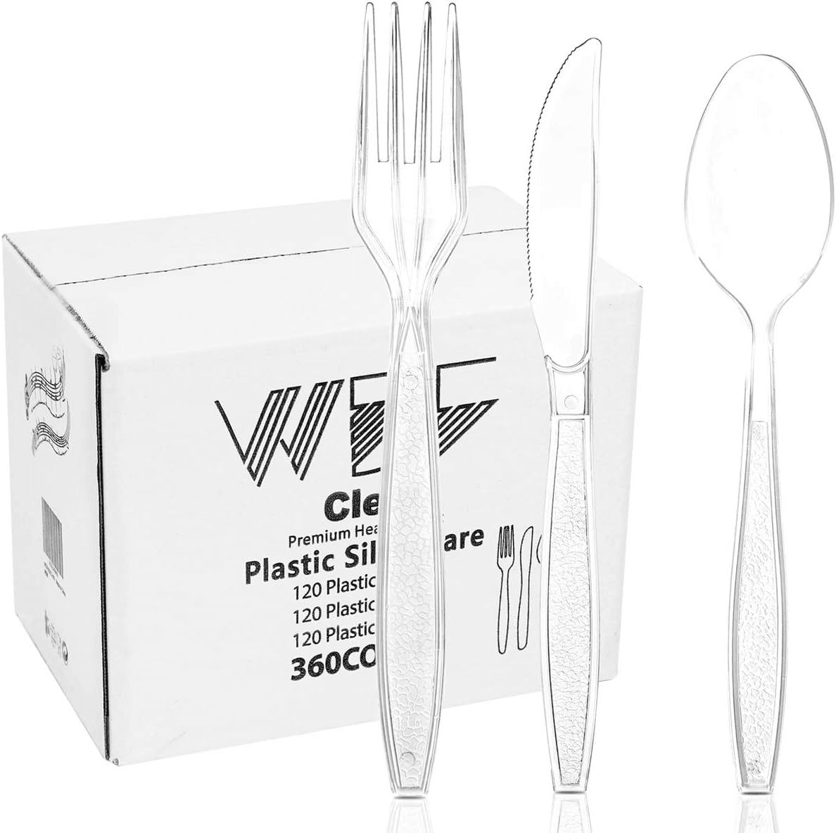 Clear Plastic Silverware Set (360 Pieces) — view 2