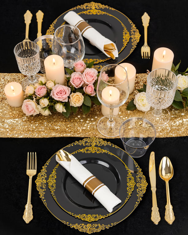 Black Plastic Plates Set — view 11