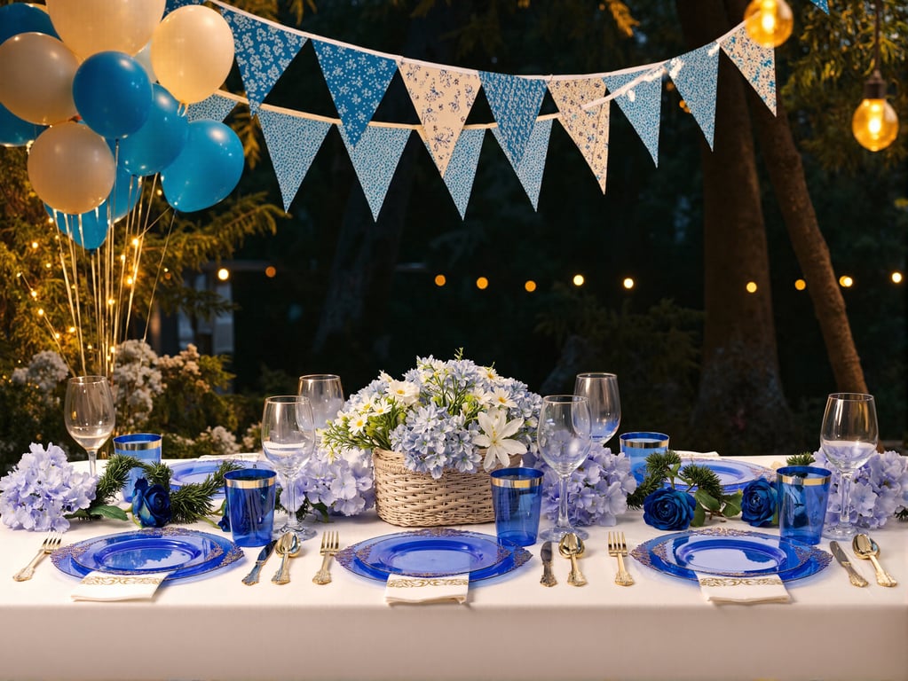 Blue Plastic Plates Set — view 6