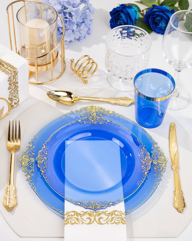Blue Plastic Plates Set — view 7