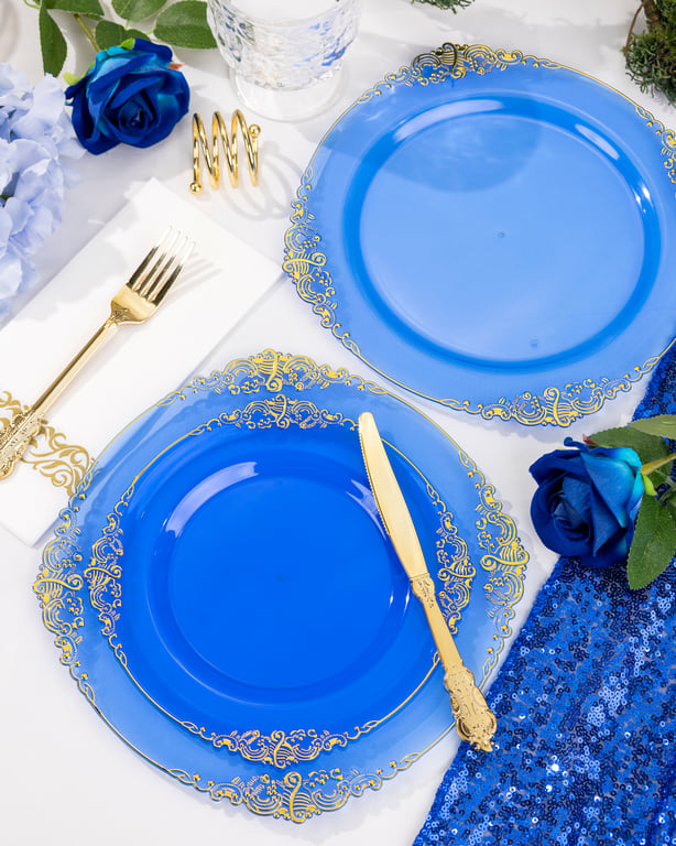 Blue Plastic Plates Set — view 8