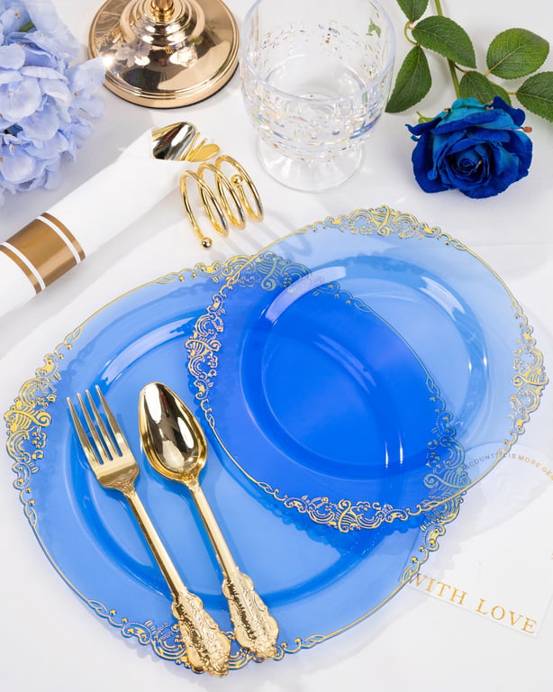 Blue Plastic Plates Set — view 9