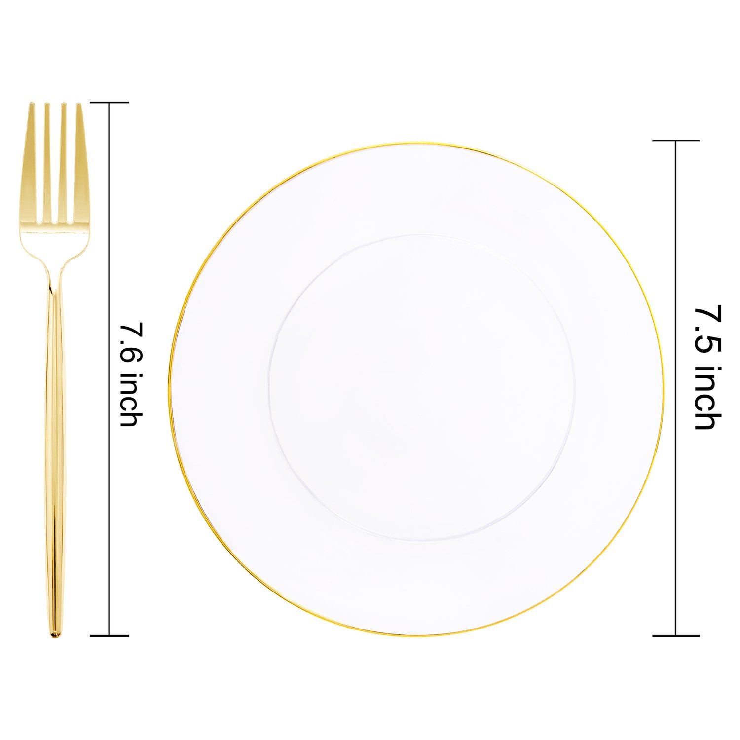 Clear Dessert Plates & Forks Set (200 Pieces) — view 2