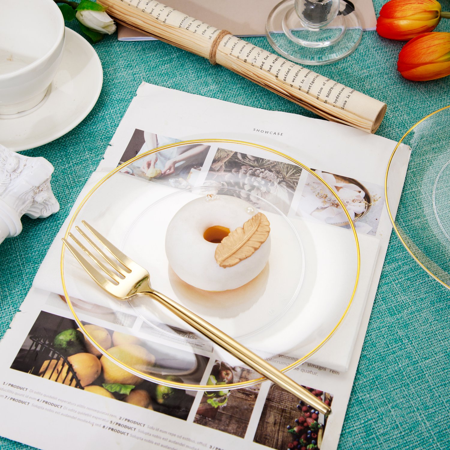 Clear Dessert Plates & Forks Set (200 Pieces) — view 6