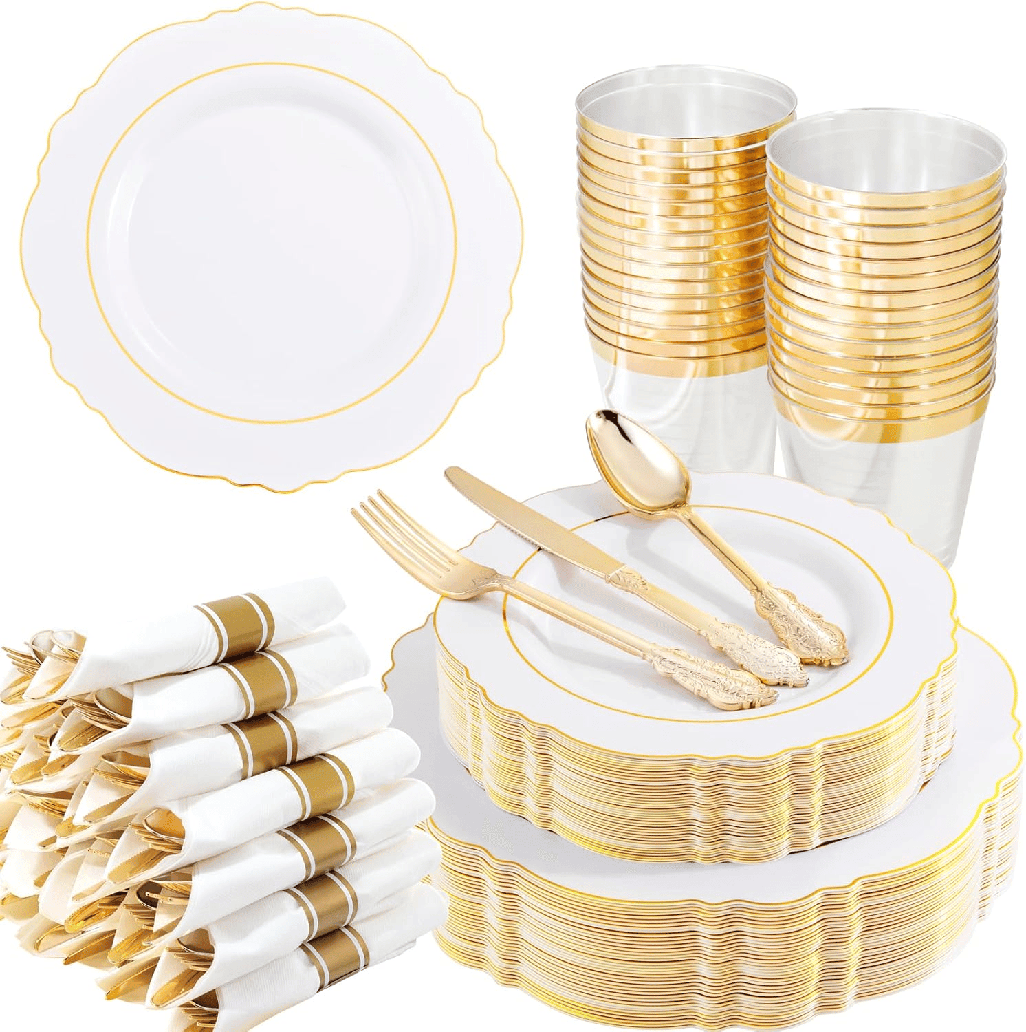 Gold Liacere Plates Disposable — view 2