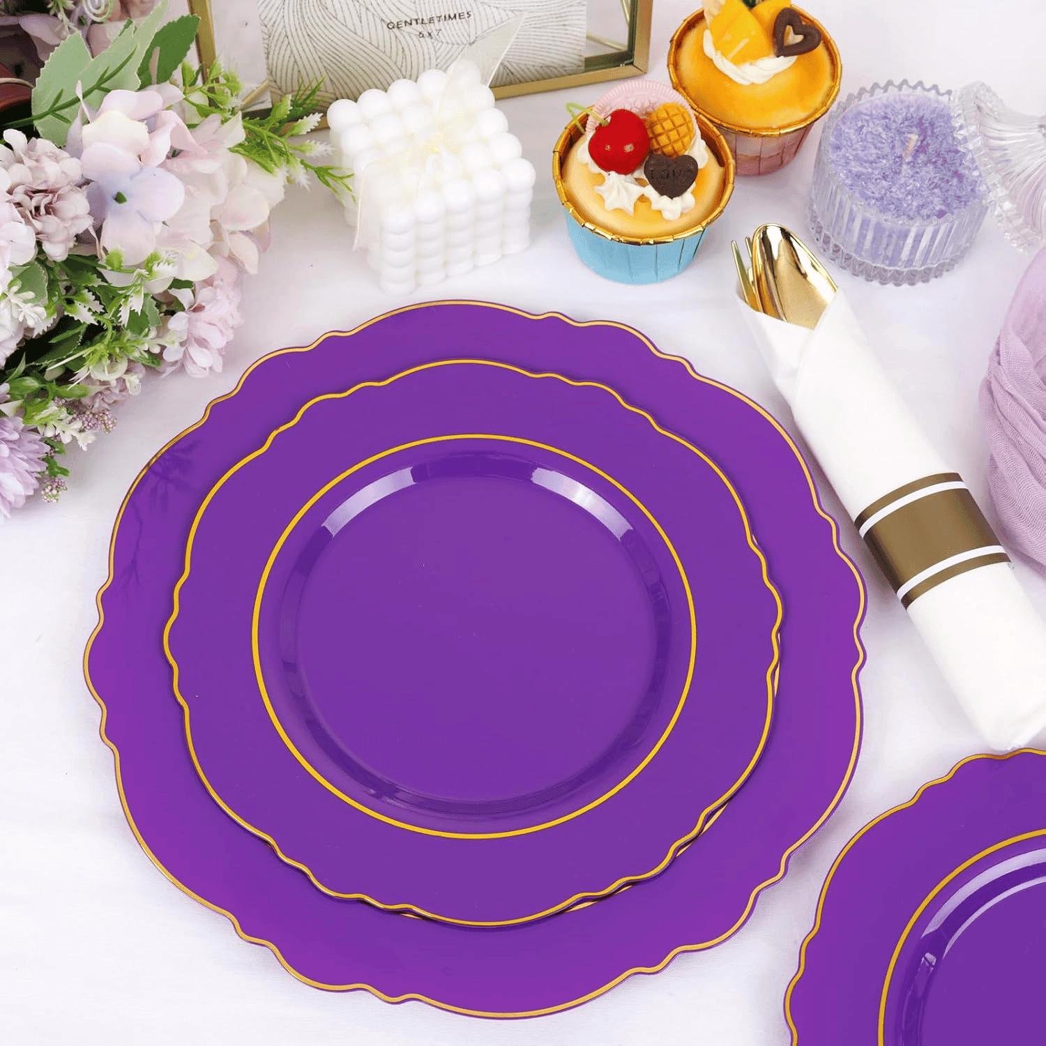 Purple Liacere Plates Disposable — view 9
