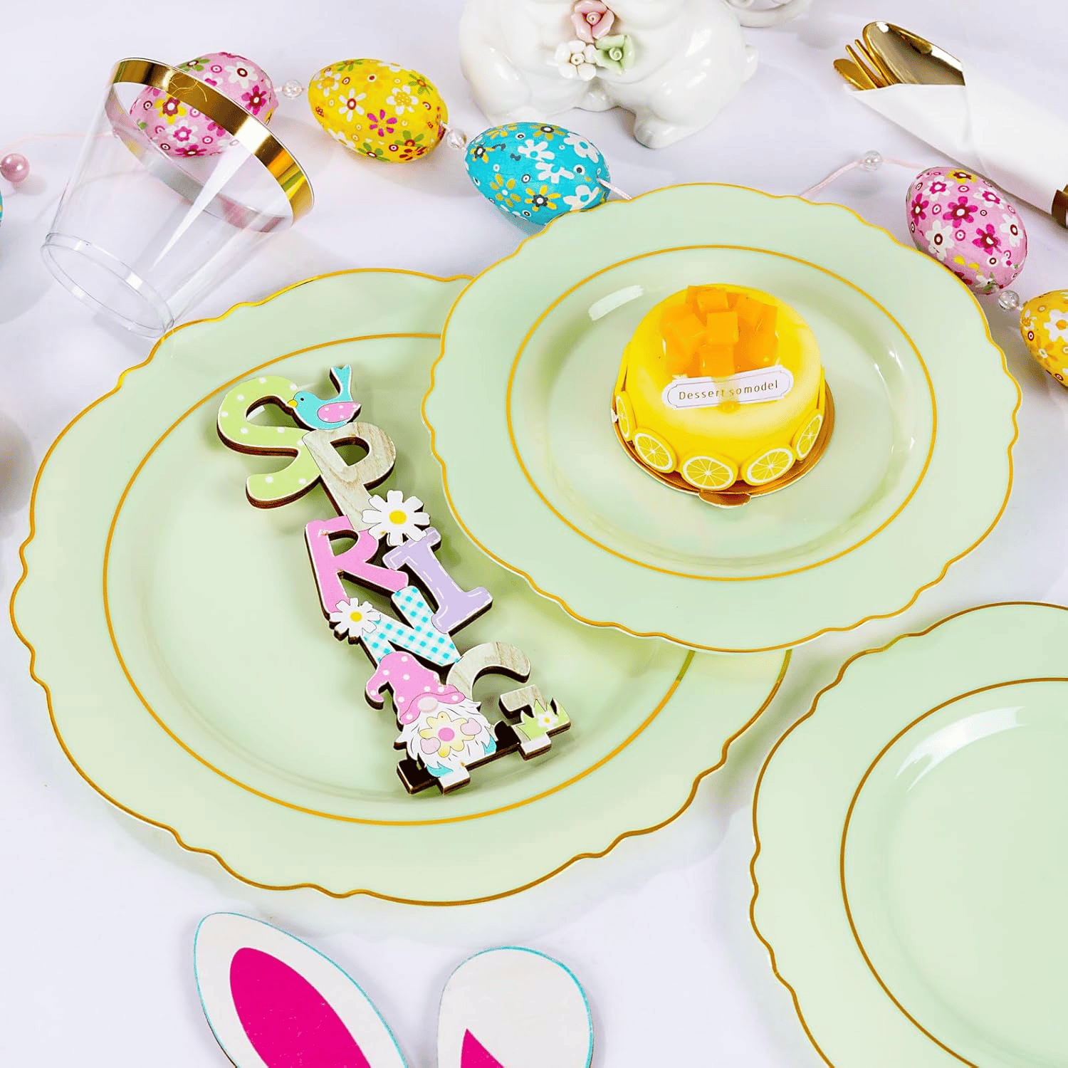 Light Green Liacere Plates Disposable — view 8