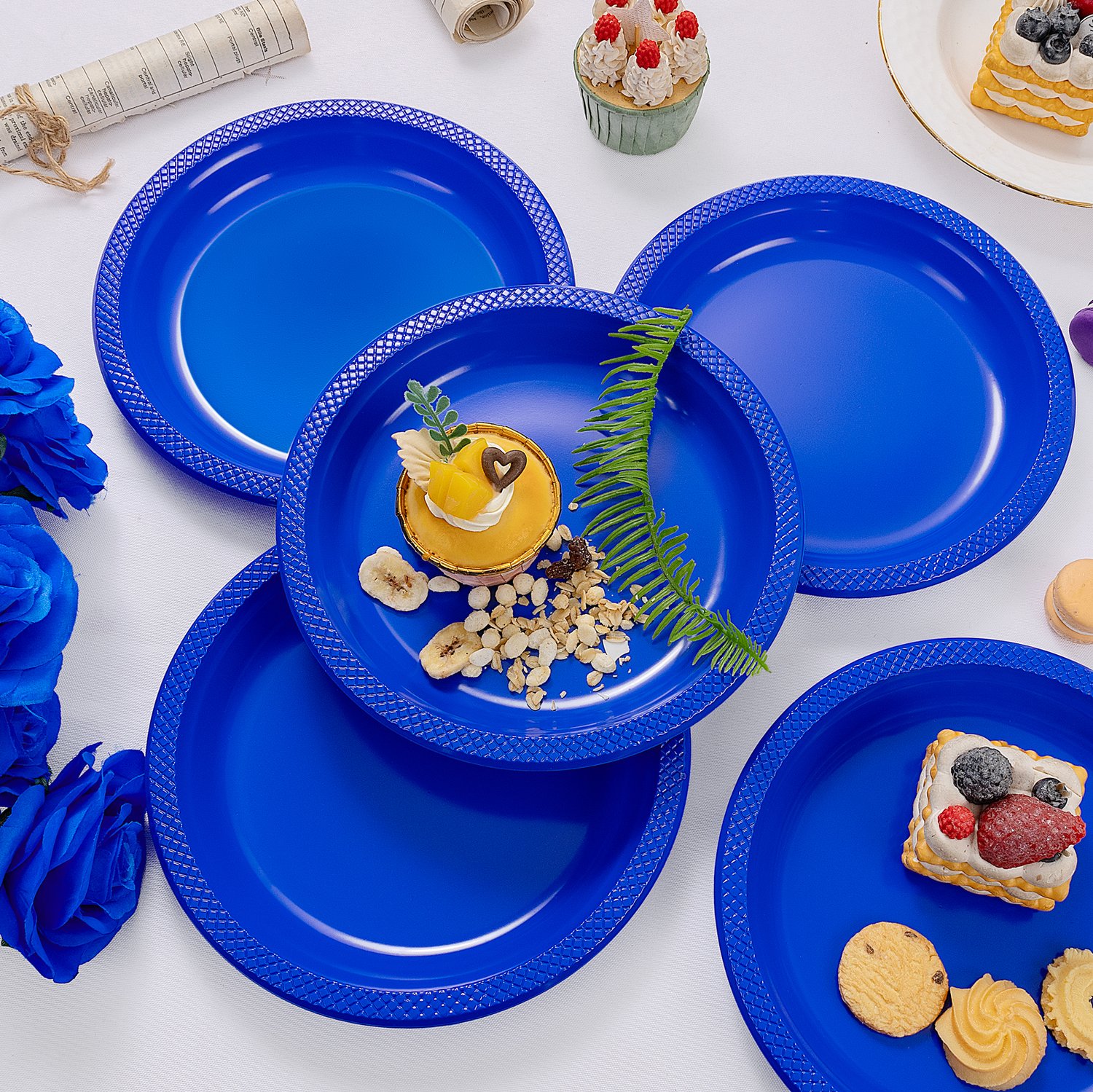 Royal Blue 7inch Disposable Dinner Plates for Party (150 Pieces) — view 2