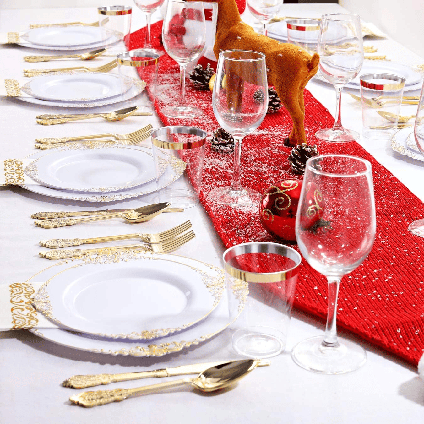 Gold Dinnerware Set for 25 Guests — view 9