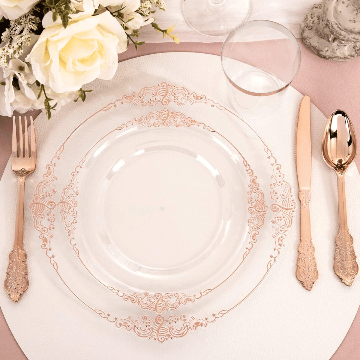 Rose Gold Dinnerware Set for 50 Guests — view 8