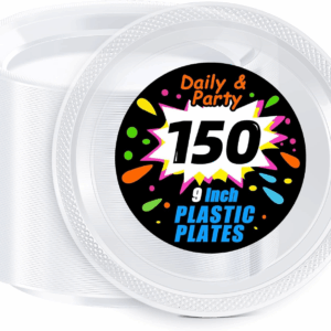 Clear 9inch Disposable Dinner Plates for Party (150 Pieces) — view 1