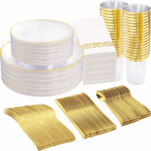 Clear Plastic Dinnerware Set (350 Pieces) — view 1