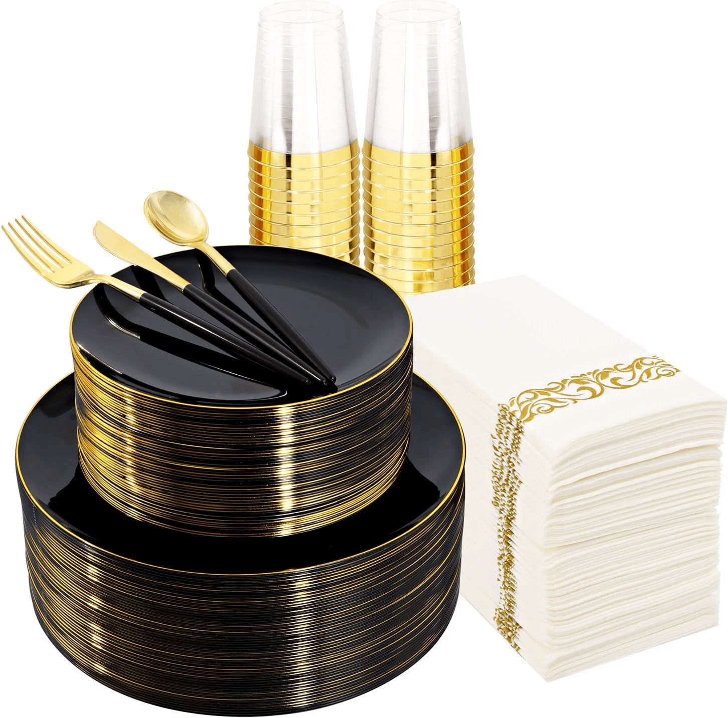 Black & Gold Dinnerware & Serveware Set — view 1