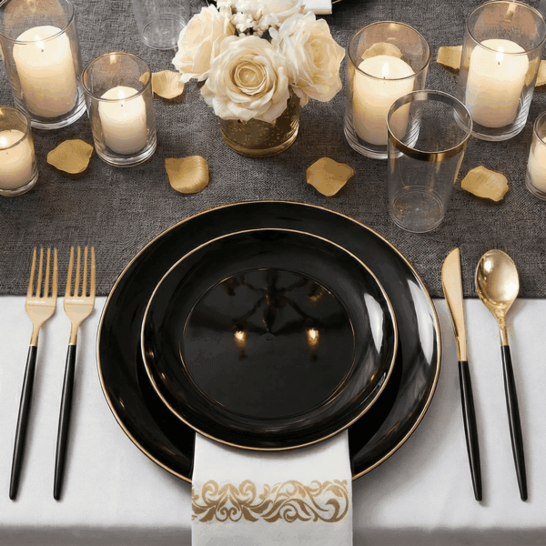 Black & Gold Dinnerware & Serveware Set — view 5