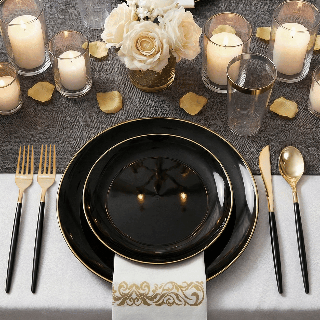Black & Gold Dinnerware & Serveware Set — view 5