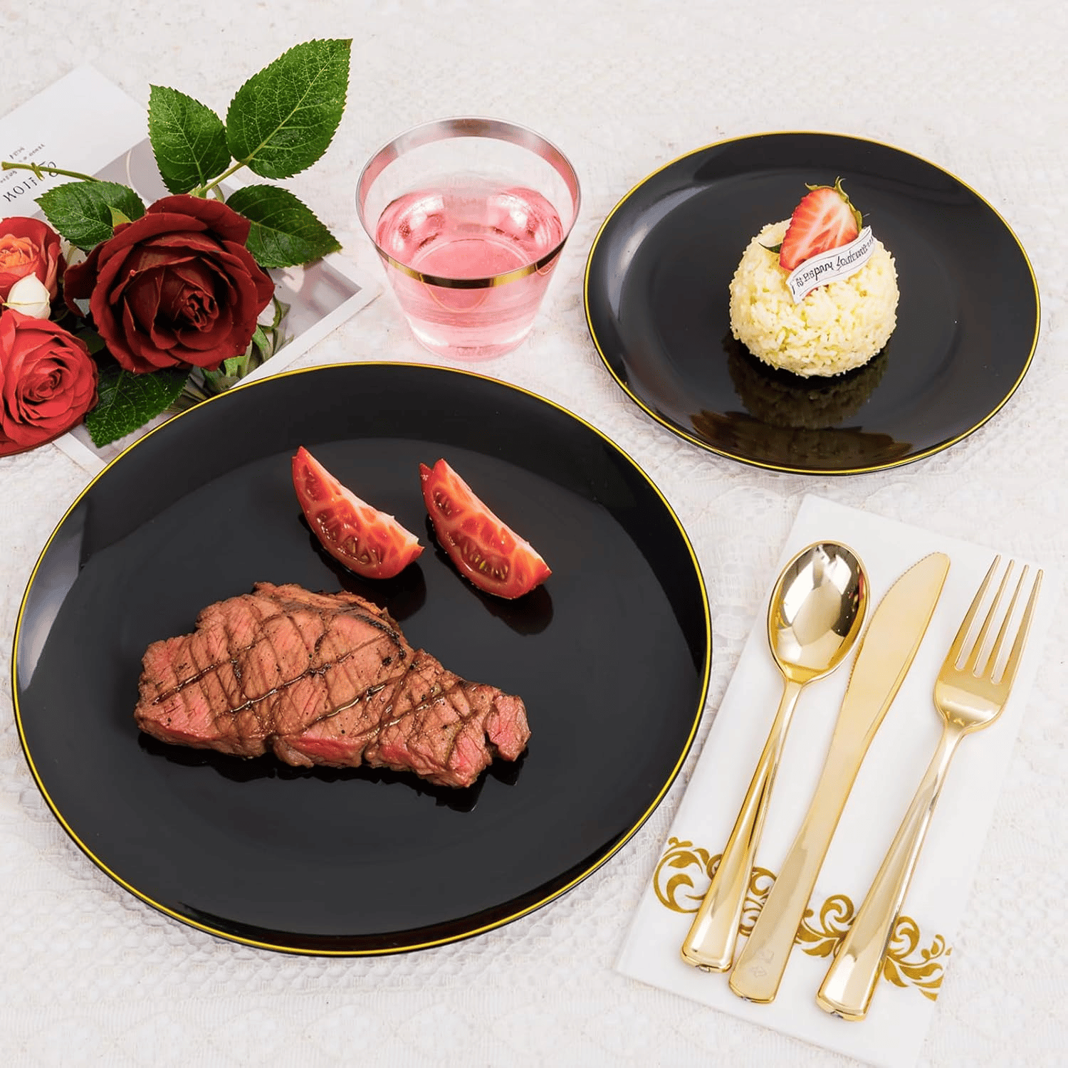 Black Plastic Dinnerware Set — view 4