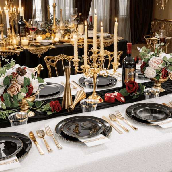 Black Plastic Dinnerware Set — view 7