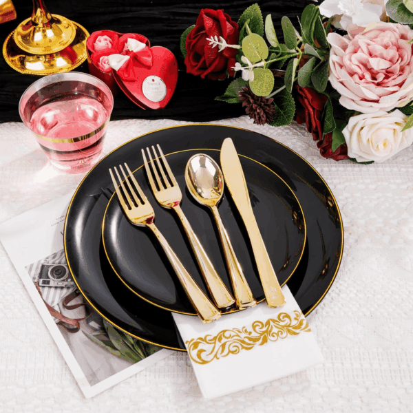 Black Plastic Dinnerware Set — view 8