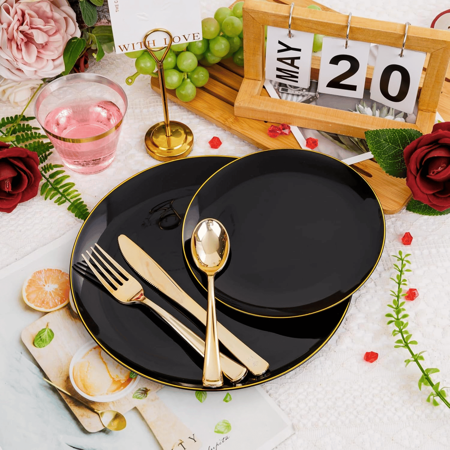 Black Plastic Dinnerware Set — view 9