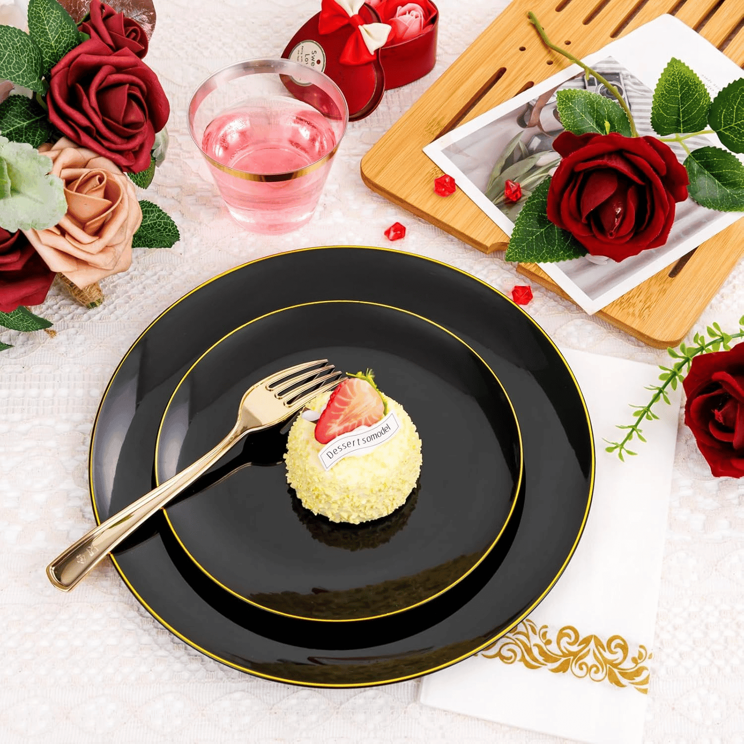 Black Plastic Dinnerware Set — view 10