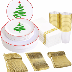 Gold Plastic Dinnerware Set (350 Pieces) — view 1