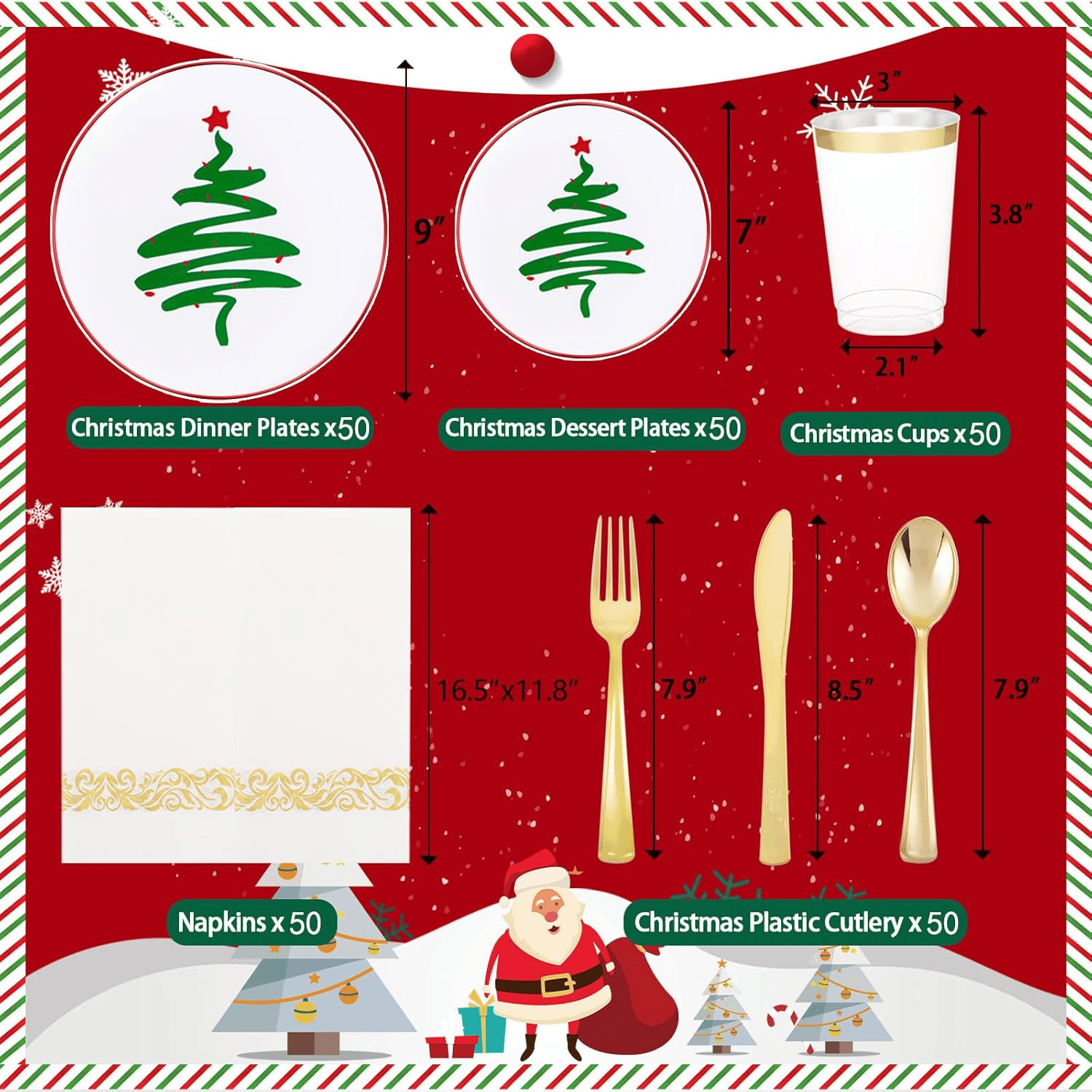 Gold Plastic Dinnerware Set (350 Pieces) — view 3