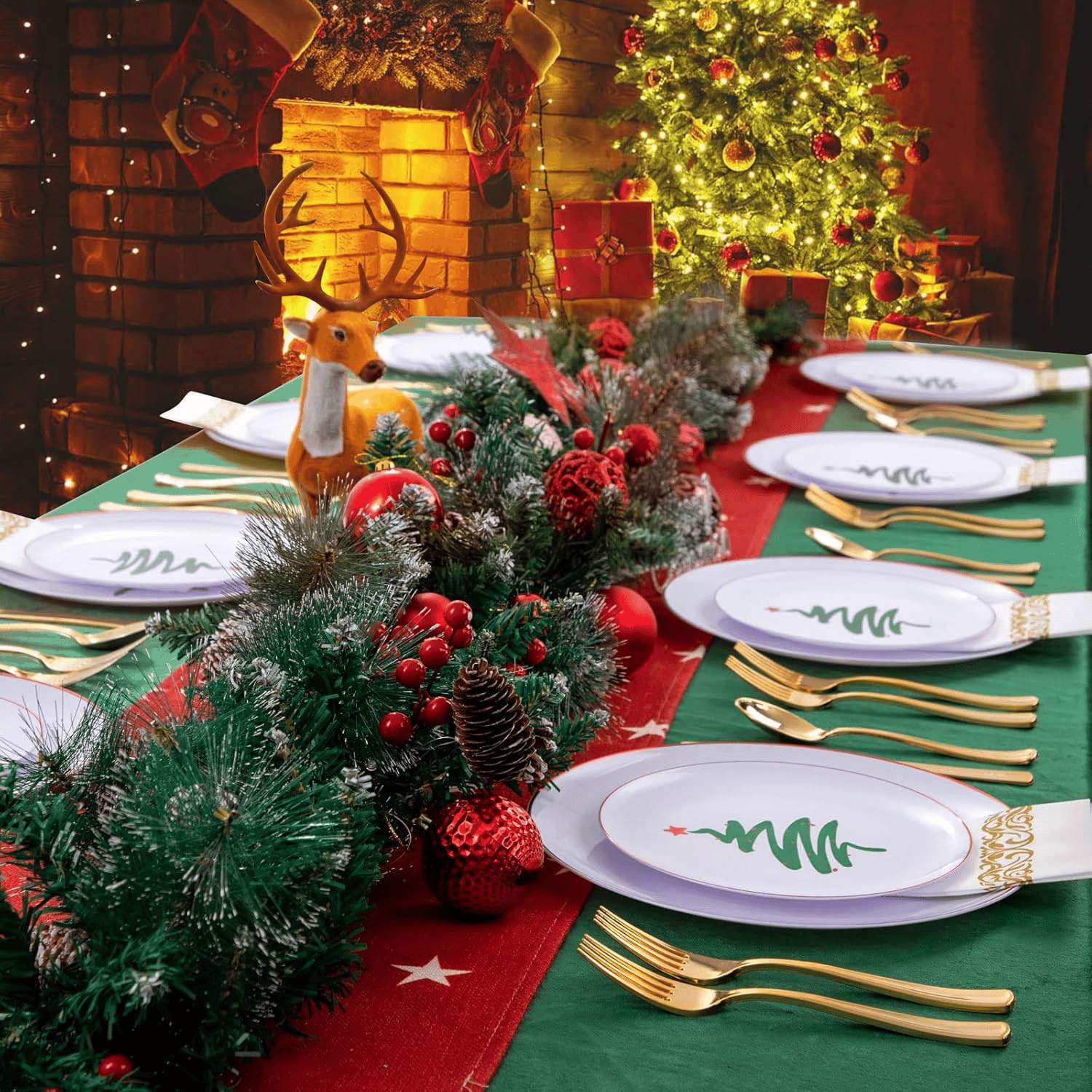 Gold Plastic Dinnerware Set (350 Pieces) — view 4