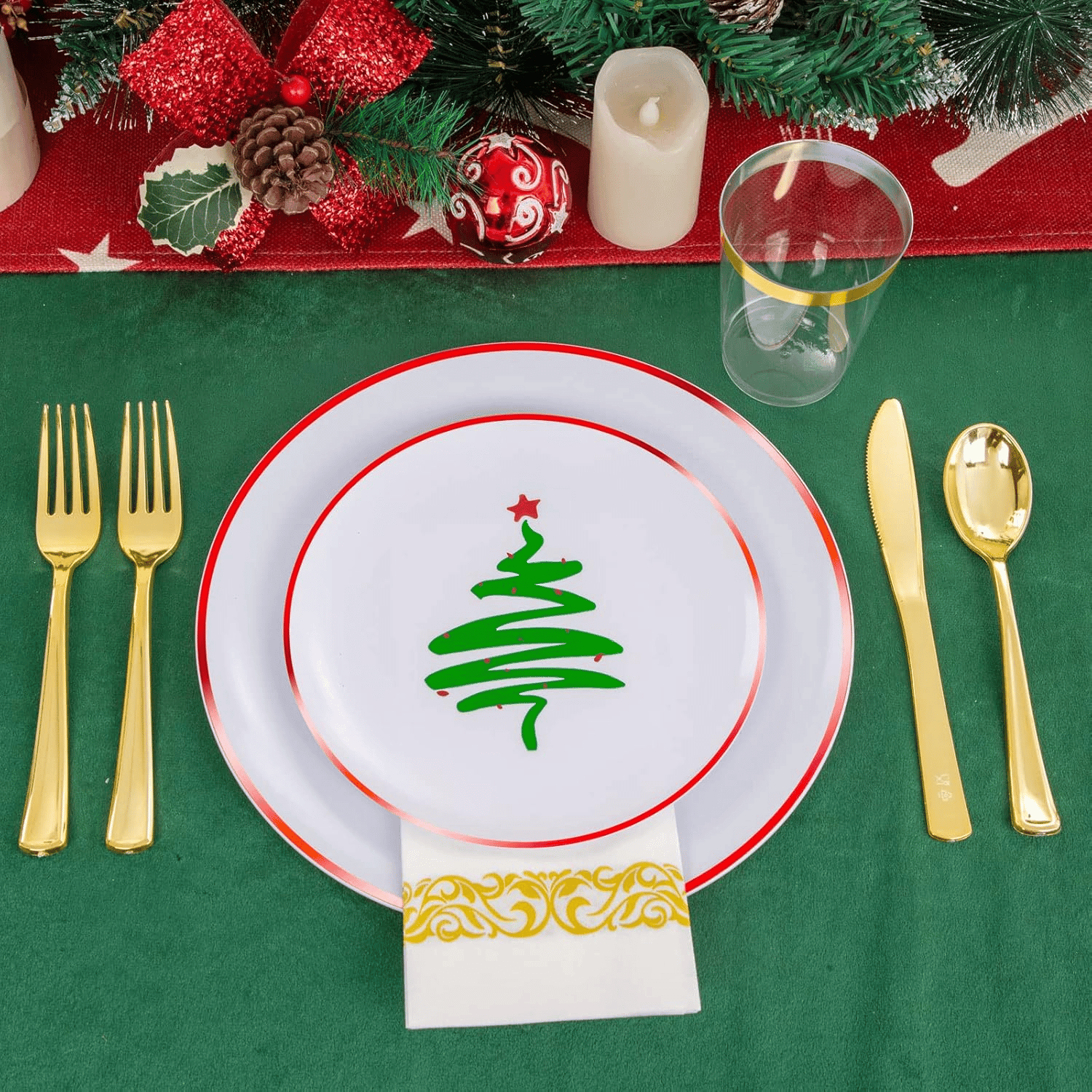 Gold Plastic Dinnerware Set (350 Pieces) — view 8