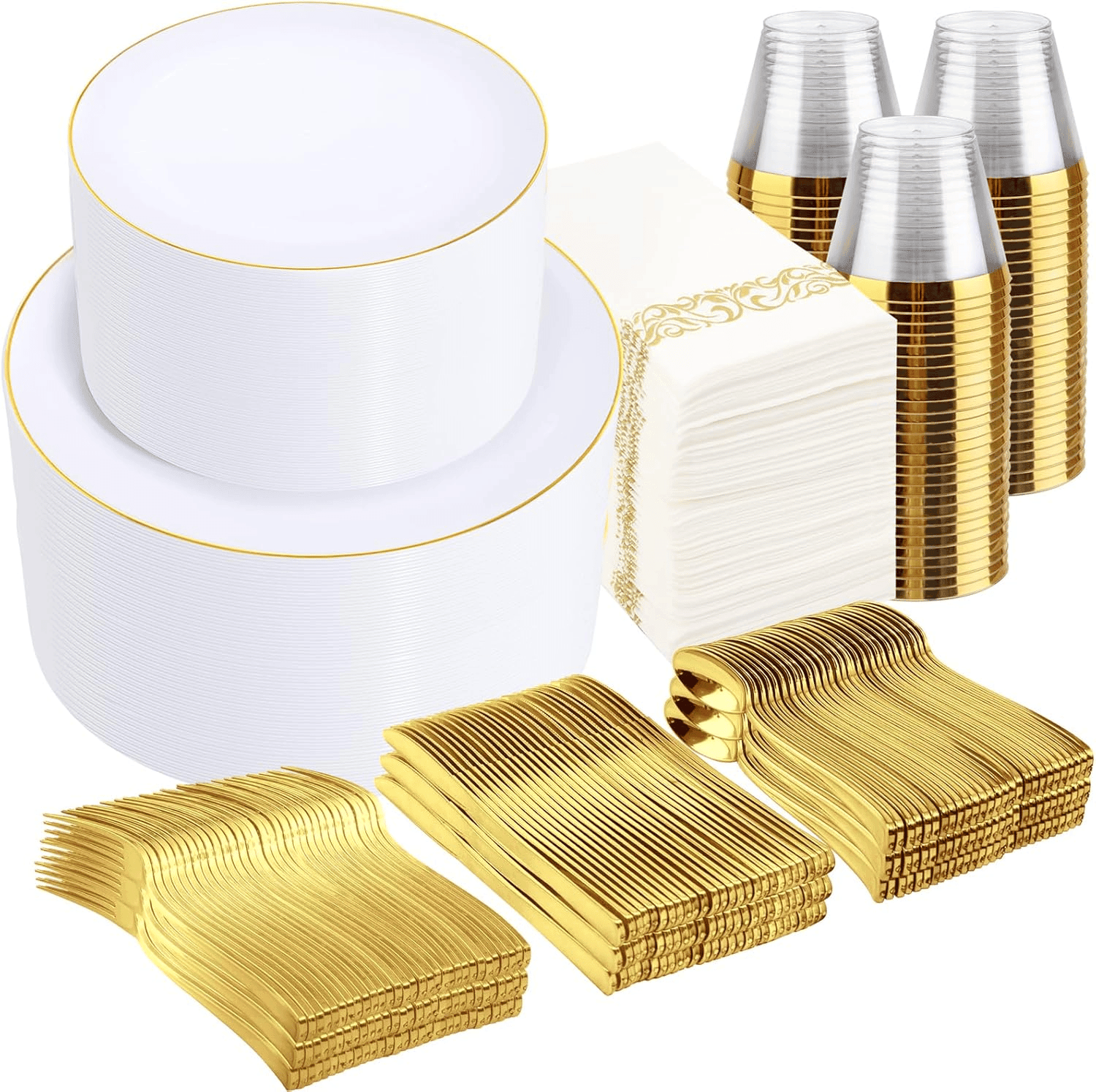 White Plastic Dinnerware Set — view 1