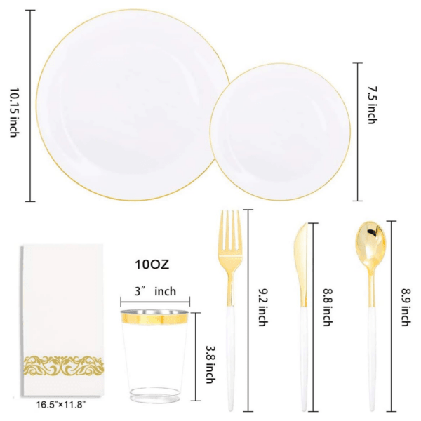 White & Gold Dinnerware & Serveware Set — view 3