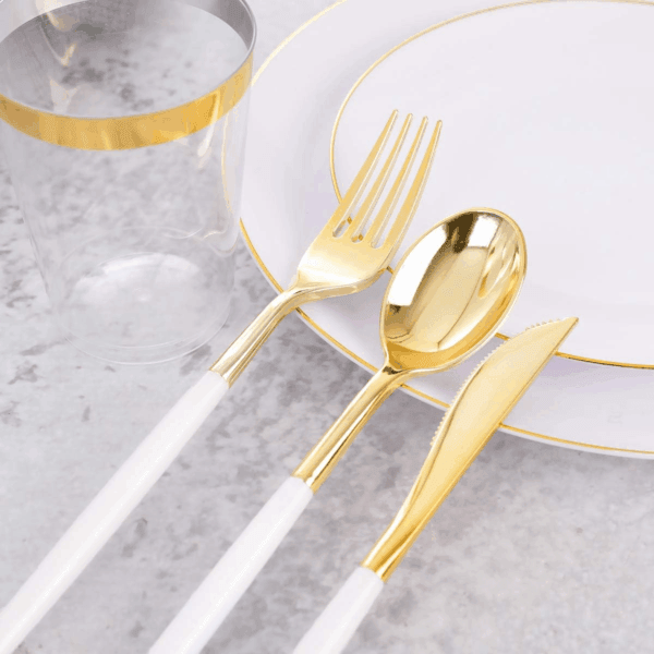 White & Gold Dinnerware & Serveware Set — view 4