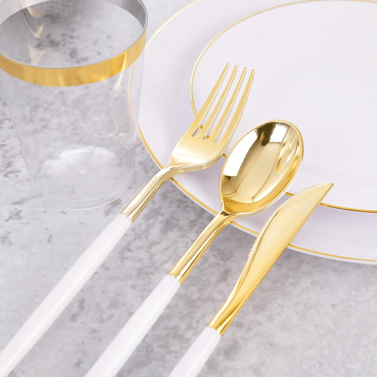 White & Gold Dinnerware & Serveware Set — view 4