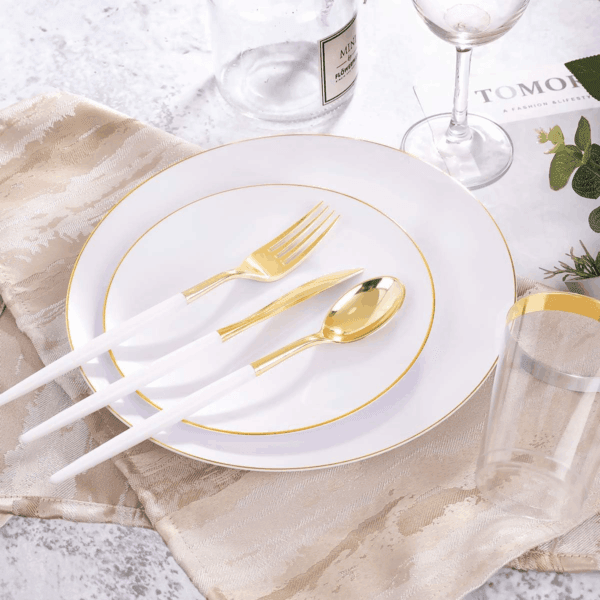 White & Gold Dinnerware & Serveware Set — view 5