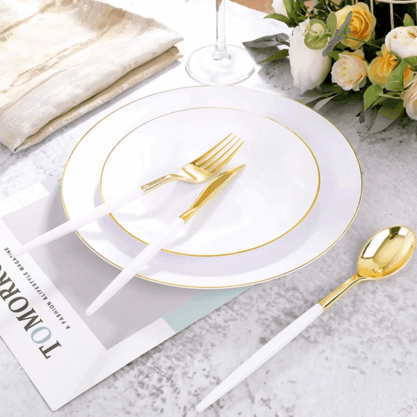White & Gold Dinnerware & Serveware Set — view 6
