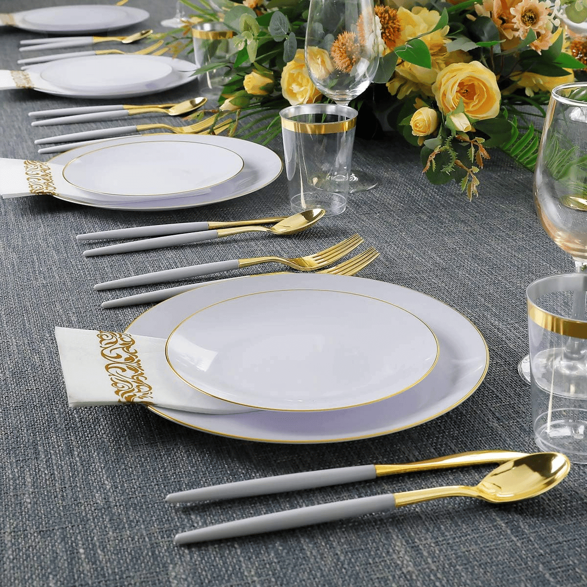 White & Gold Dinnerware & Serveware Set — view 7