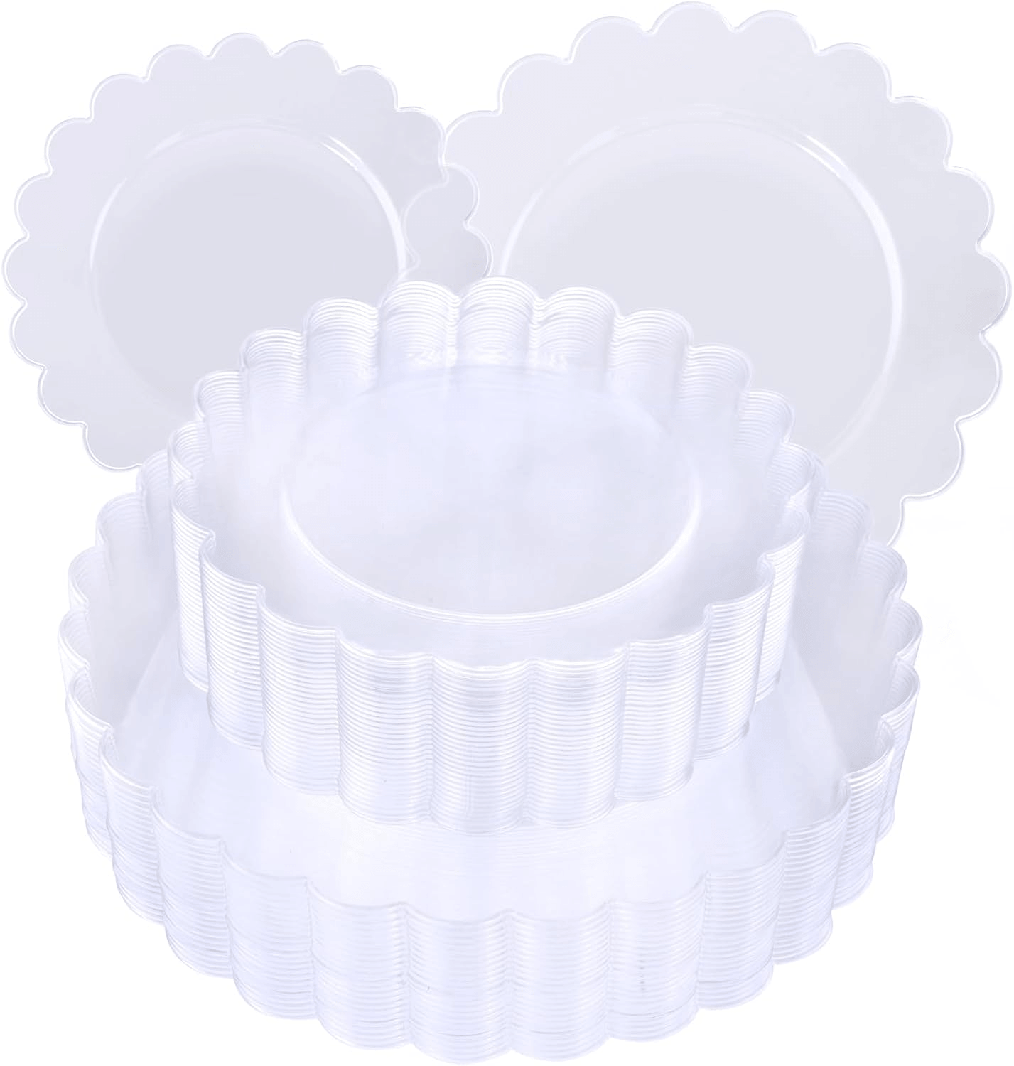 Clear Scalloped Plastic Plates (Dinner & Dessert) — view 1