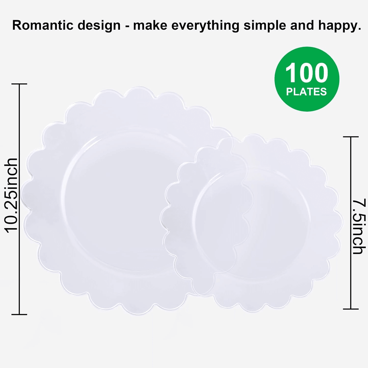 Clear Scalloped Plastic Plates (Dinner & Dessert) — view 3